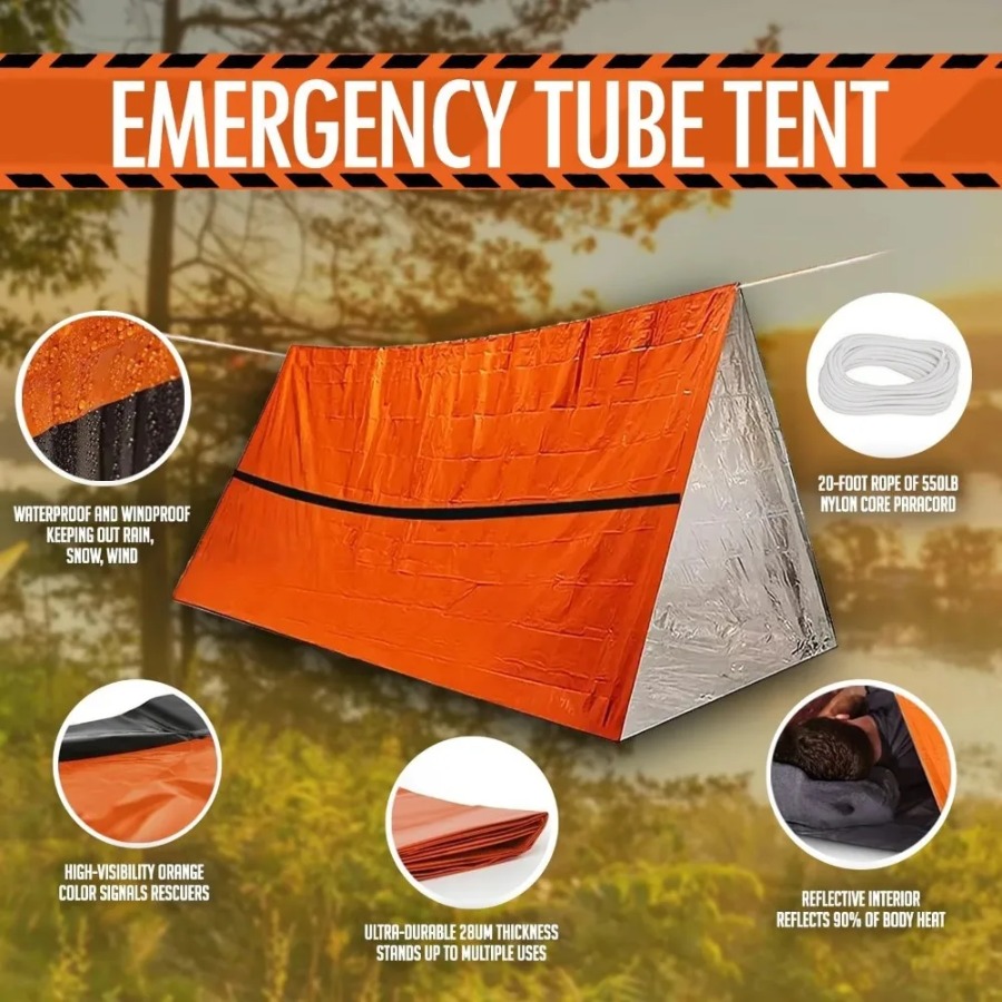 1 шт. аварийный спальный мешок – обзор и цена Emergency Mylar Tent